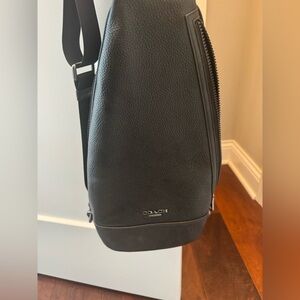 Coach Black Leather Women’s Backpack Sling Bag